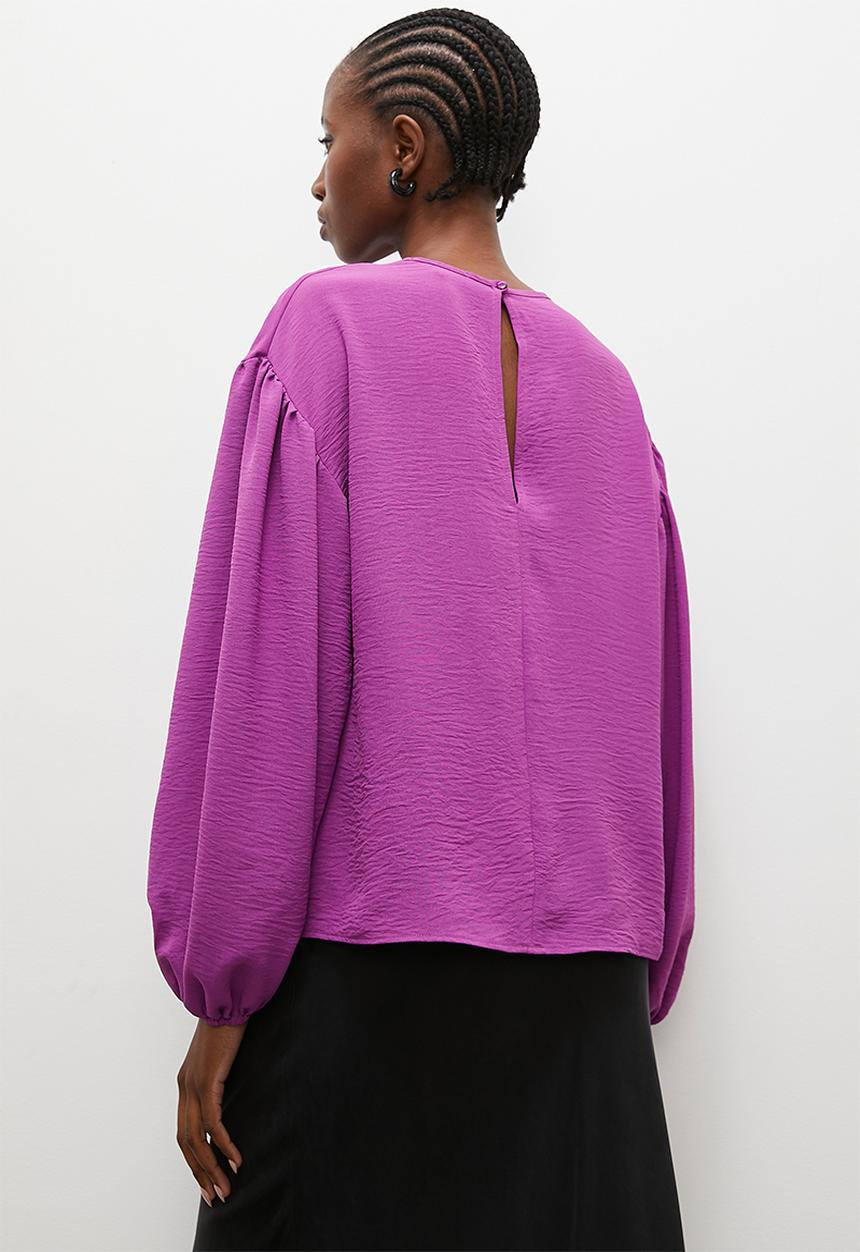 Superbalist - Easy balloon sleeve crew shell - dhalia