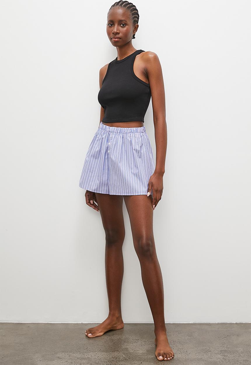 Superbalist - Easy fit woven sleep short - pink & blue stripe