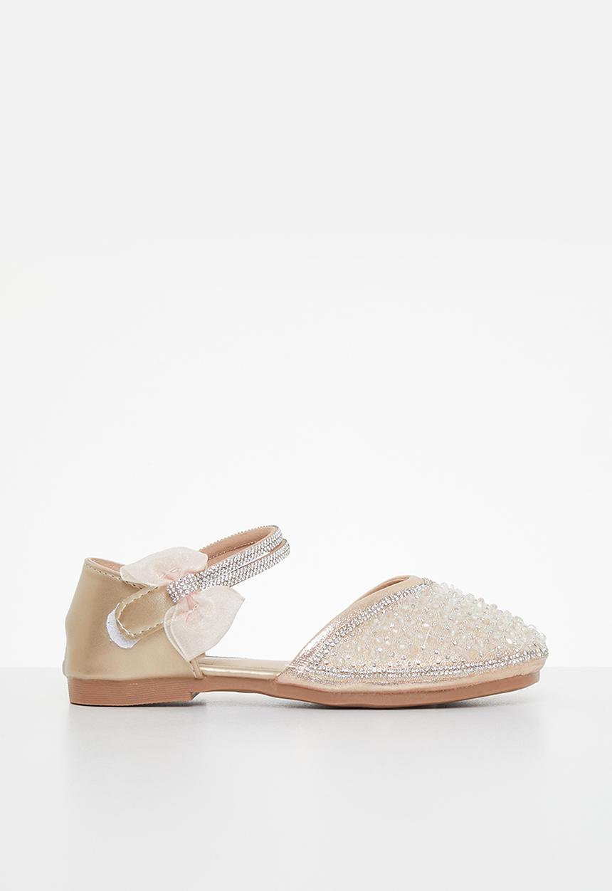 Pop Candy - Girls side closure with bow detail - champagne