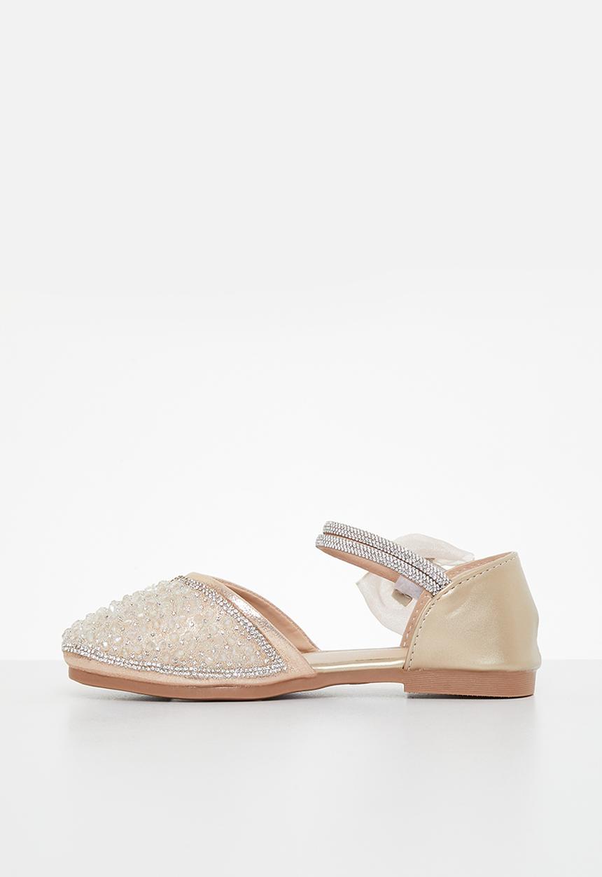 Pop Candy - Girls side closure with bow detail - champagne