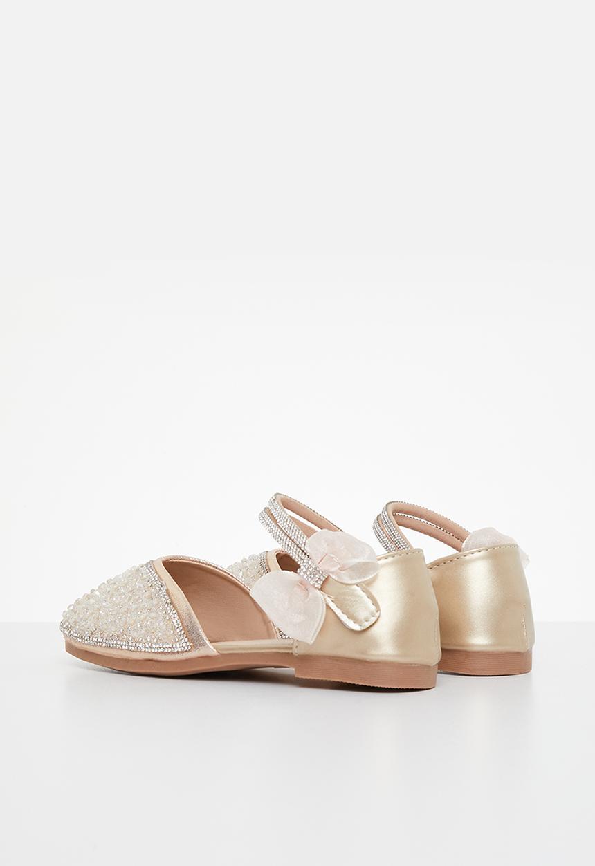 Pop Candy - Girls side closure with bow detail - champagne
