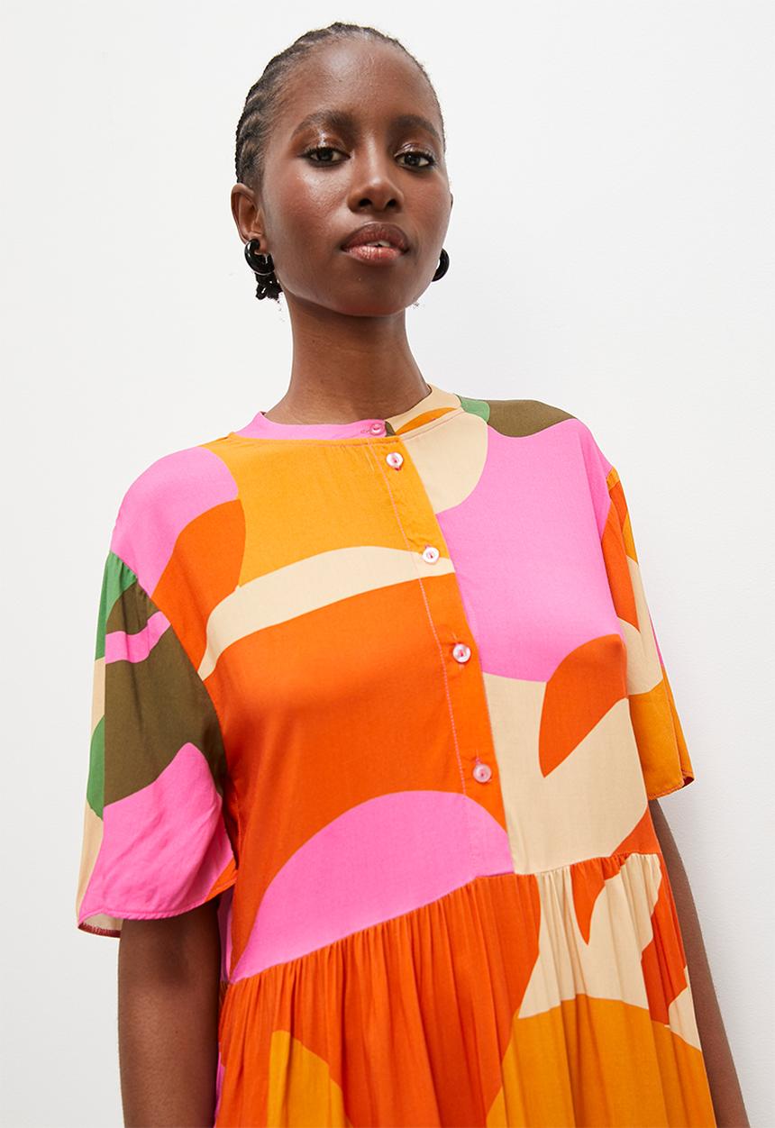 Superbalist - Mandarin collar shirt dress - multi