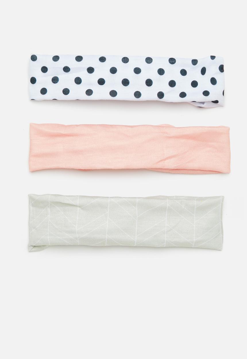 Pop Candy - 3 Pack baby girls bow headband - polka dot multi