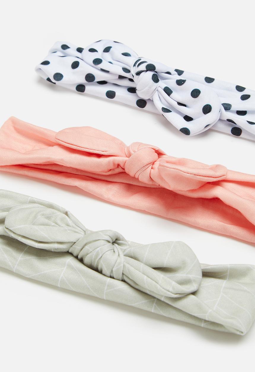 Pop Candy - 3 Pack baby girls bow headband - polka dot multi