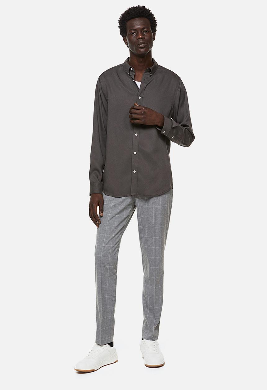 H&M - Regular fit lyocell shirt - dark grey