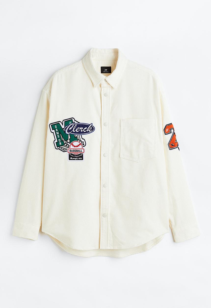 H&M - Oversized fit corduroy overshirt - cream