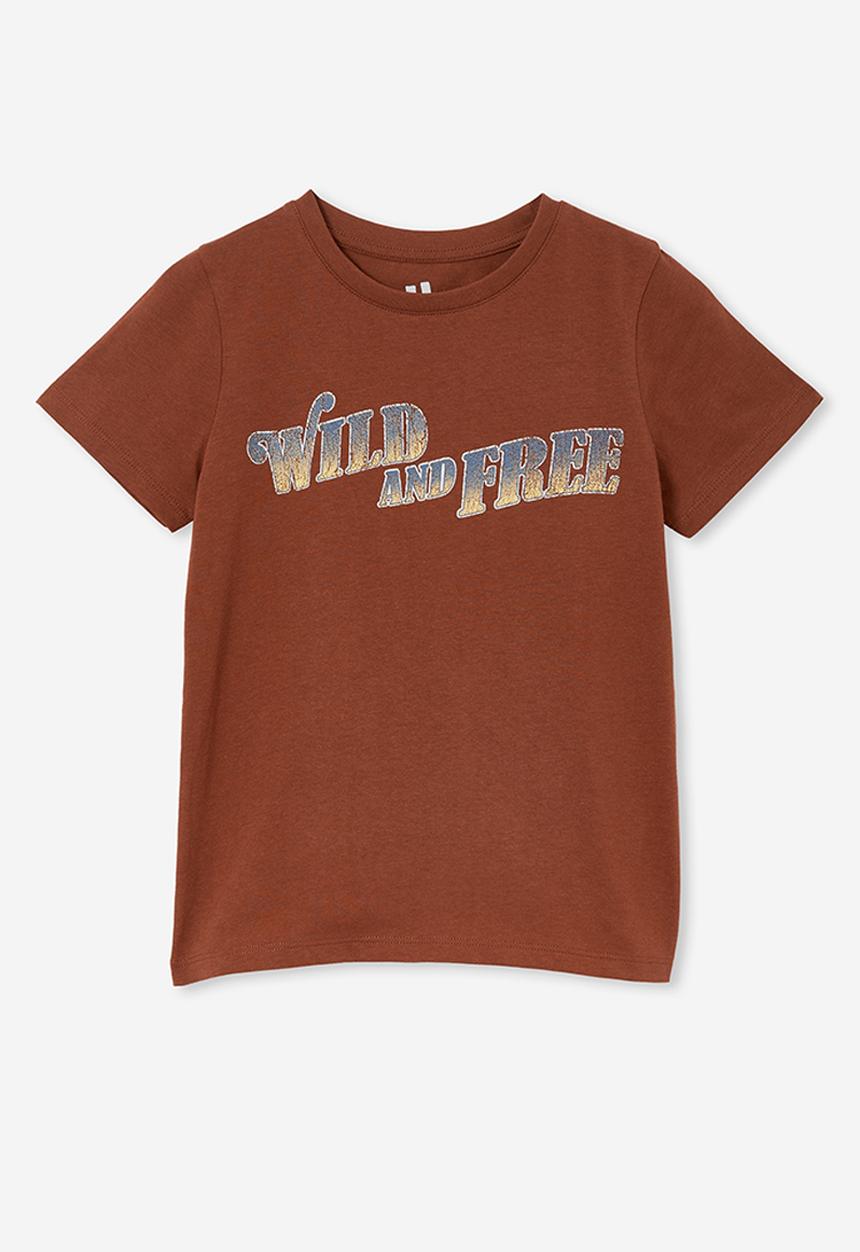 Cotton On - Penelope short sleeve tee - henna/wild and free