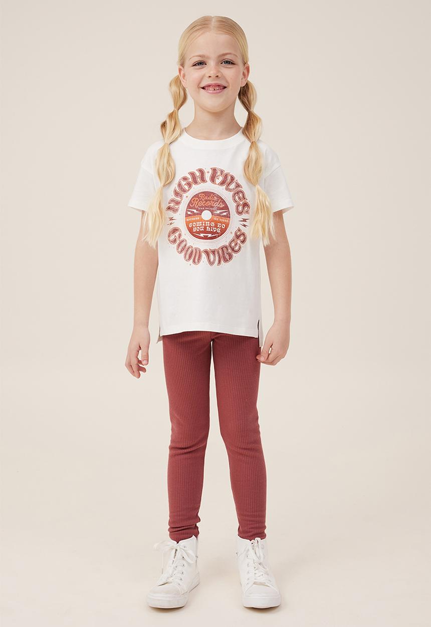 Cotton On - Maya fleece legging - henna rib
