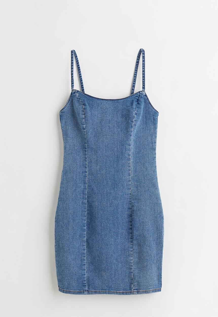 H&M - Denim bodycon dress - denim blue 