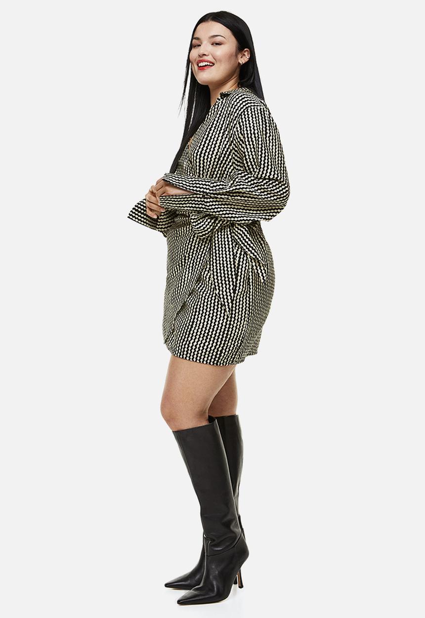 H&M - Wrap dress - black/patterned 