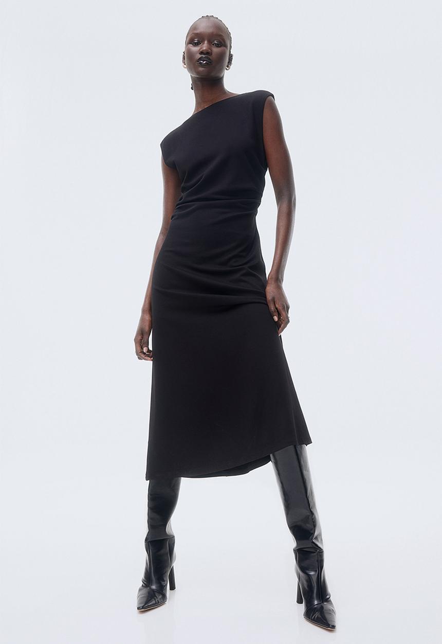 H&M - Gathered dress - black