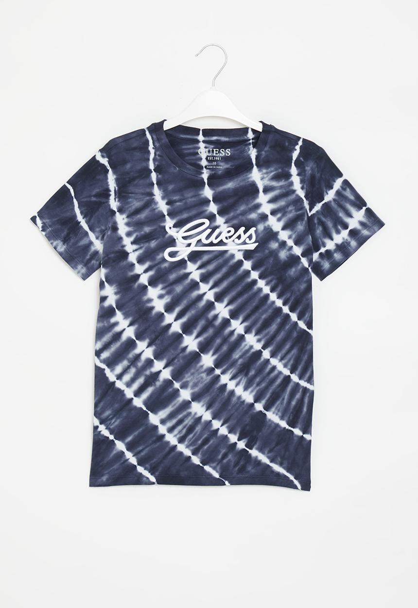 GUESS - Tie & dye short sleeve T-shirt - smart blue tie dye