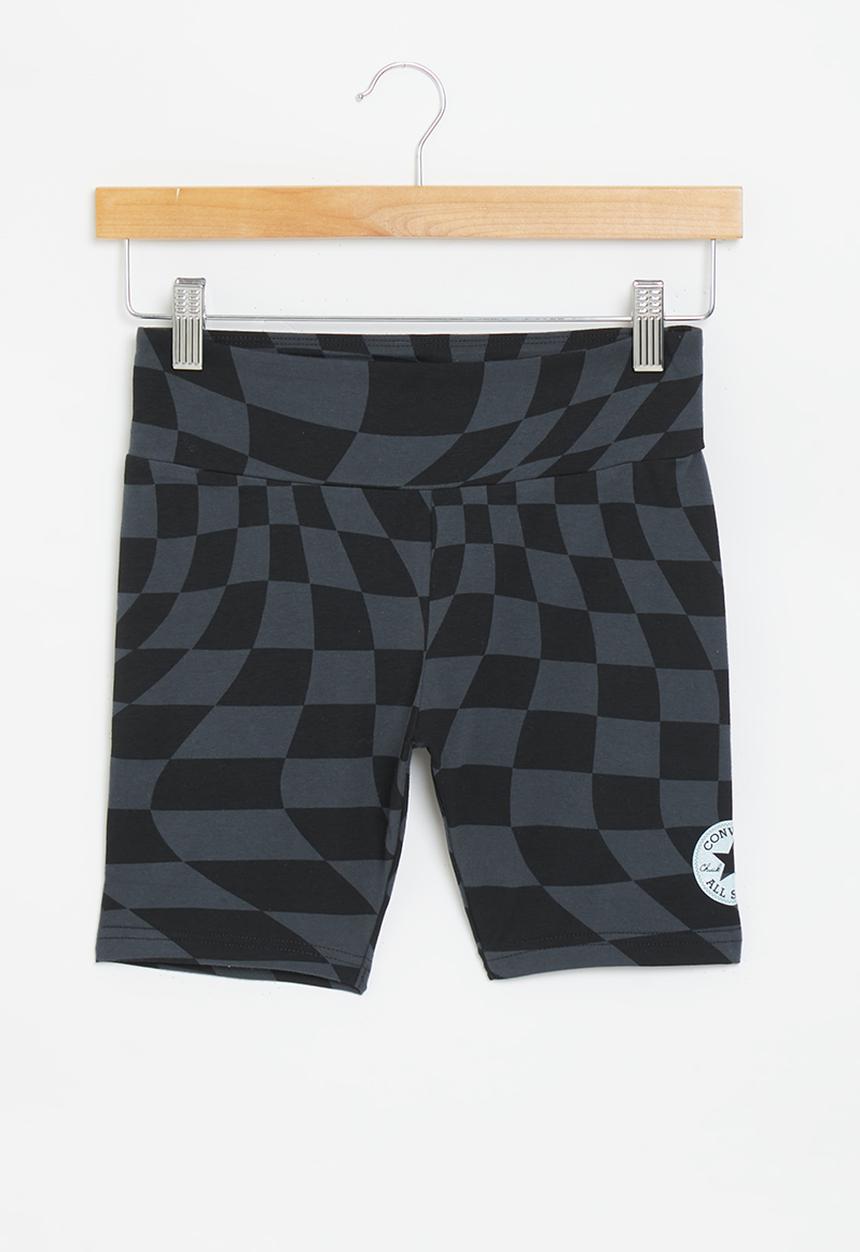Converse - Teen Printed high rise biker shorts - black