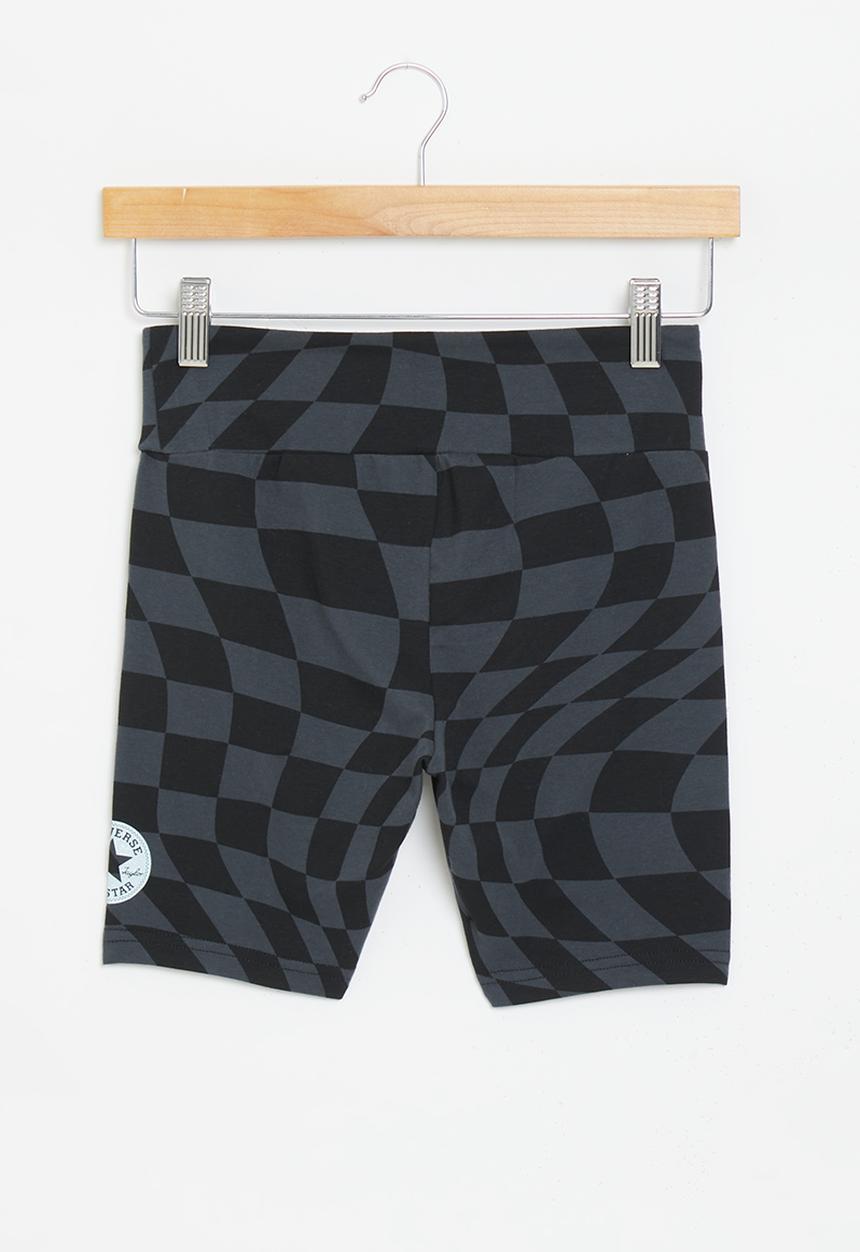 Converse - Teen Printed high rise biker shorts - black