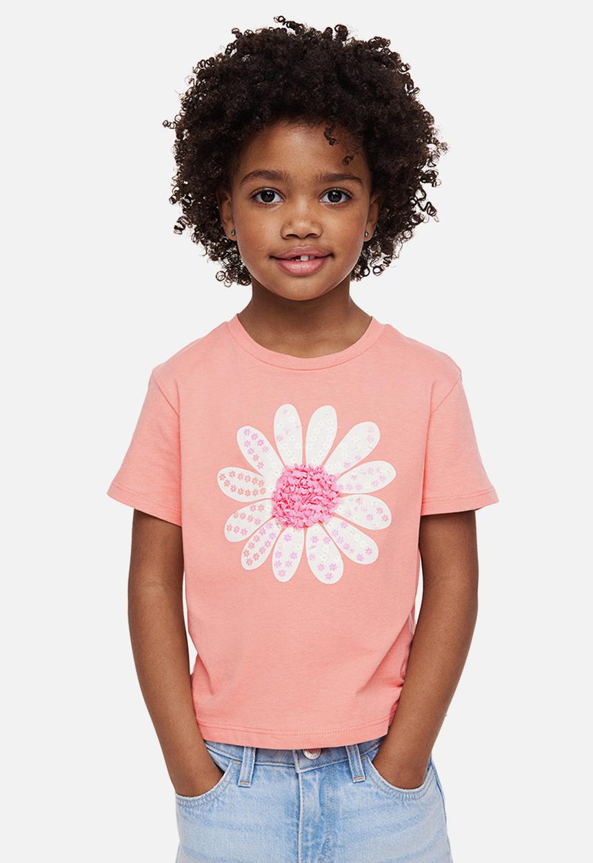 H&M - Top - powder pink/flower 
