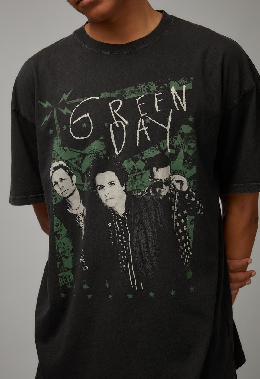 Factorie - Oversized music merch T-shirt - lcn wmg washed black/greenday