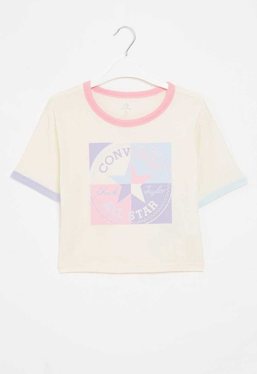 Converse - Short sleeve ringer boxy T-shirt - egret
