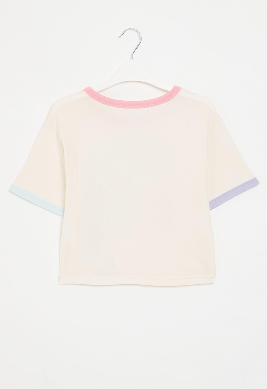 Converse - Short sleeve ringer boxy T-shirt - egret