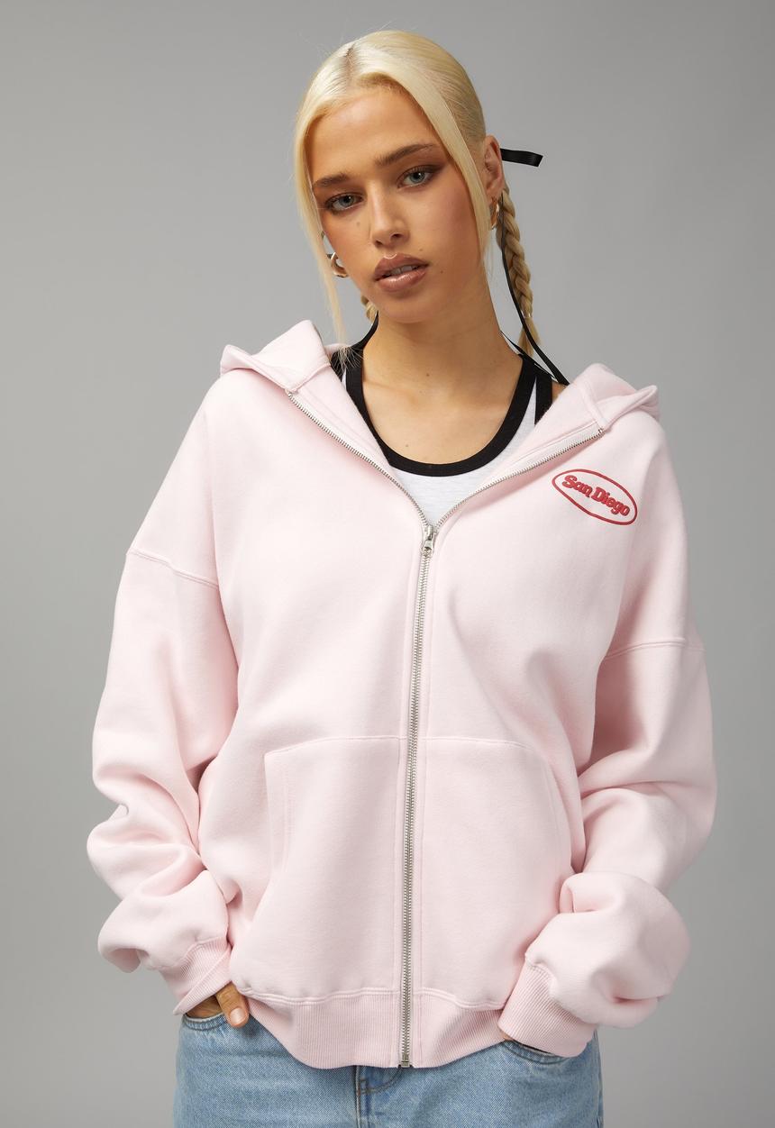 Factorie - Oversized zip through hoodie - bellarina/santa clarita