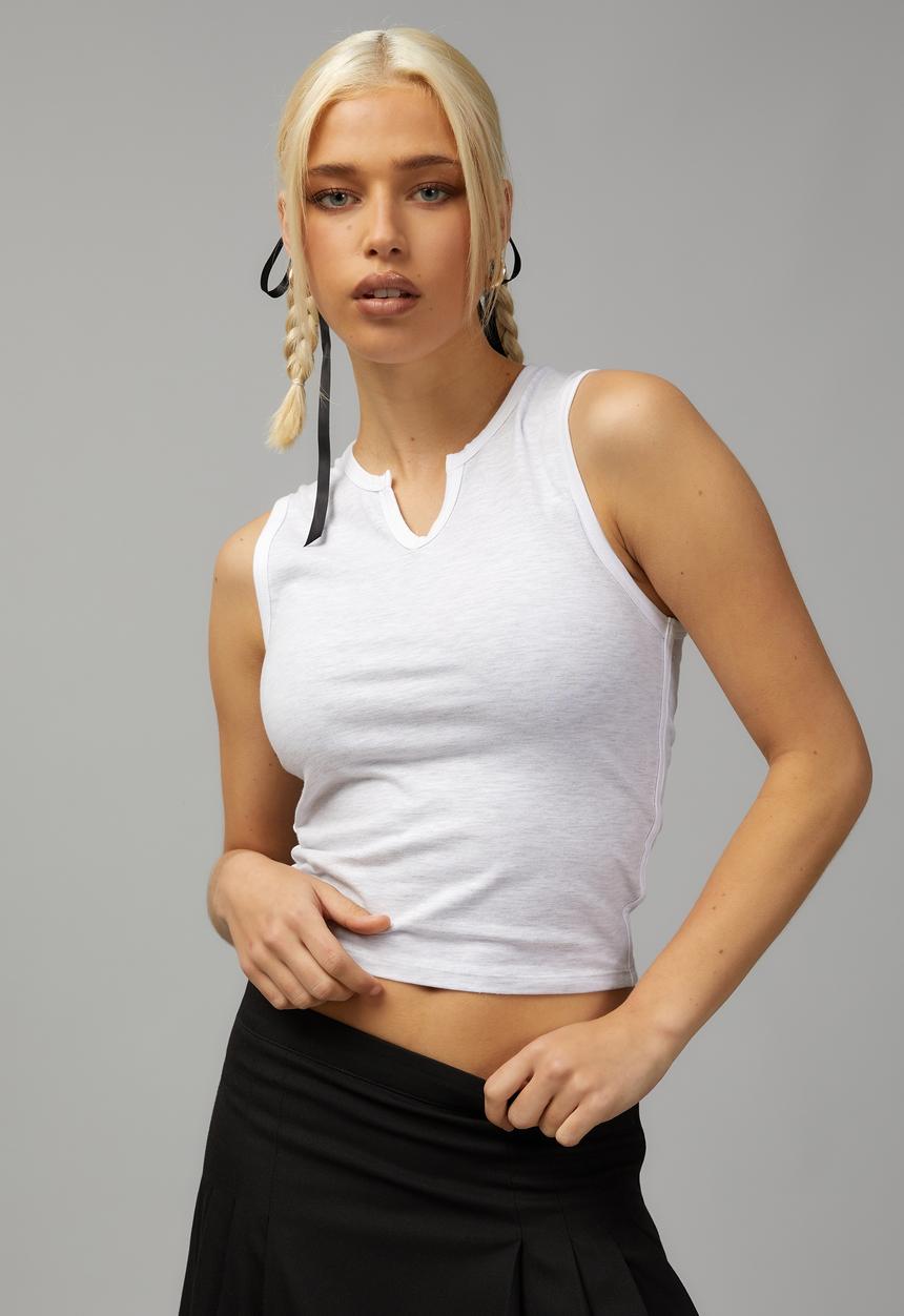 Factorie - Notch front tank - silver marle/white