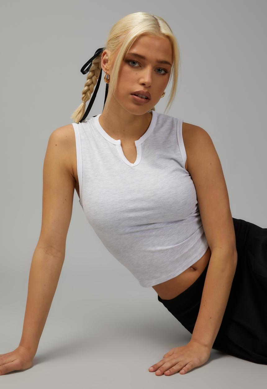 Factorie - Notch front tank - silver marle/white