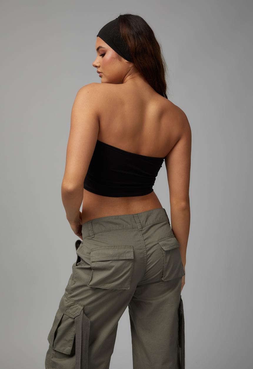 Factorie - Crop jersey bandeau - black