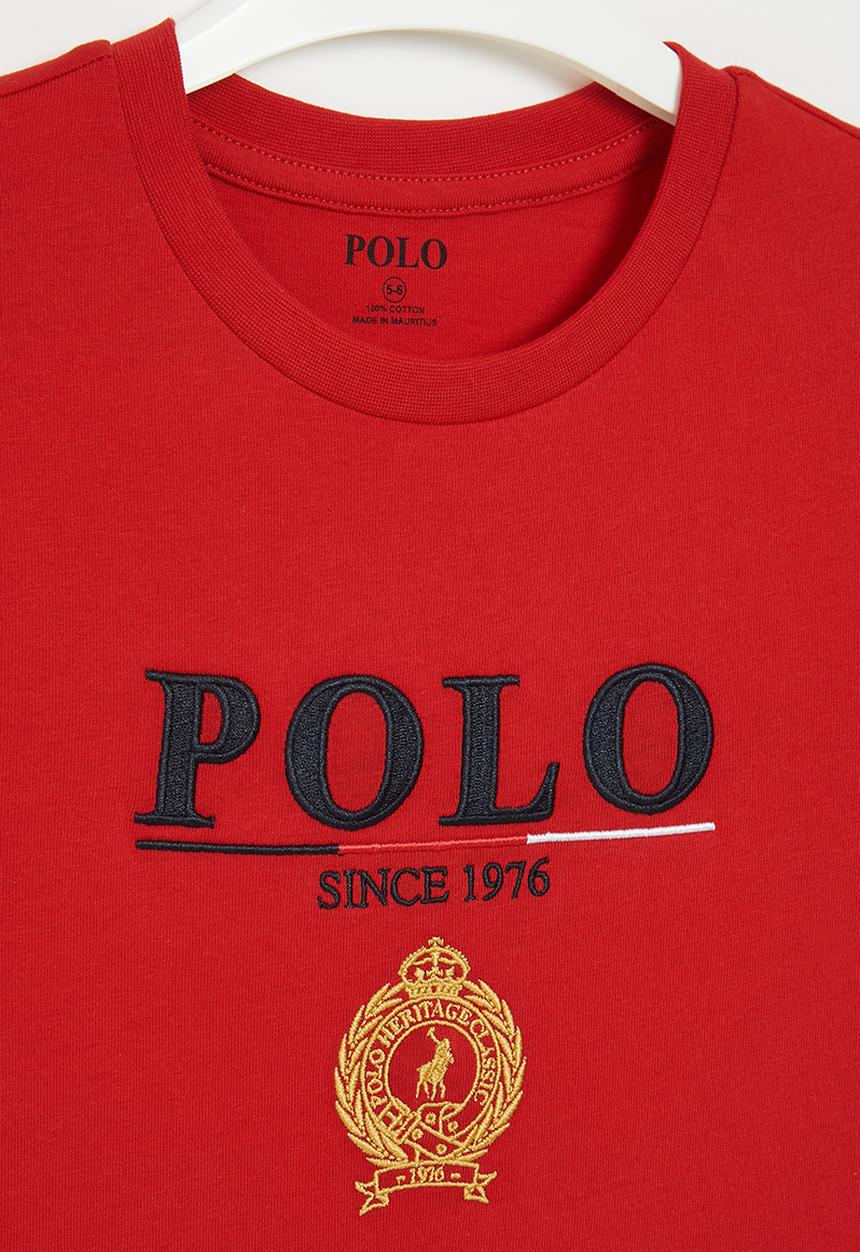 POLO - Boys crested short sleeve tee - red