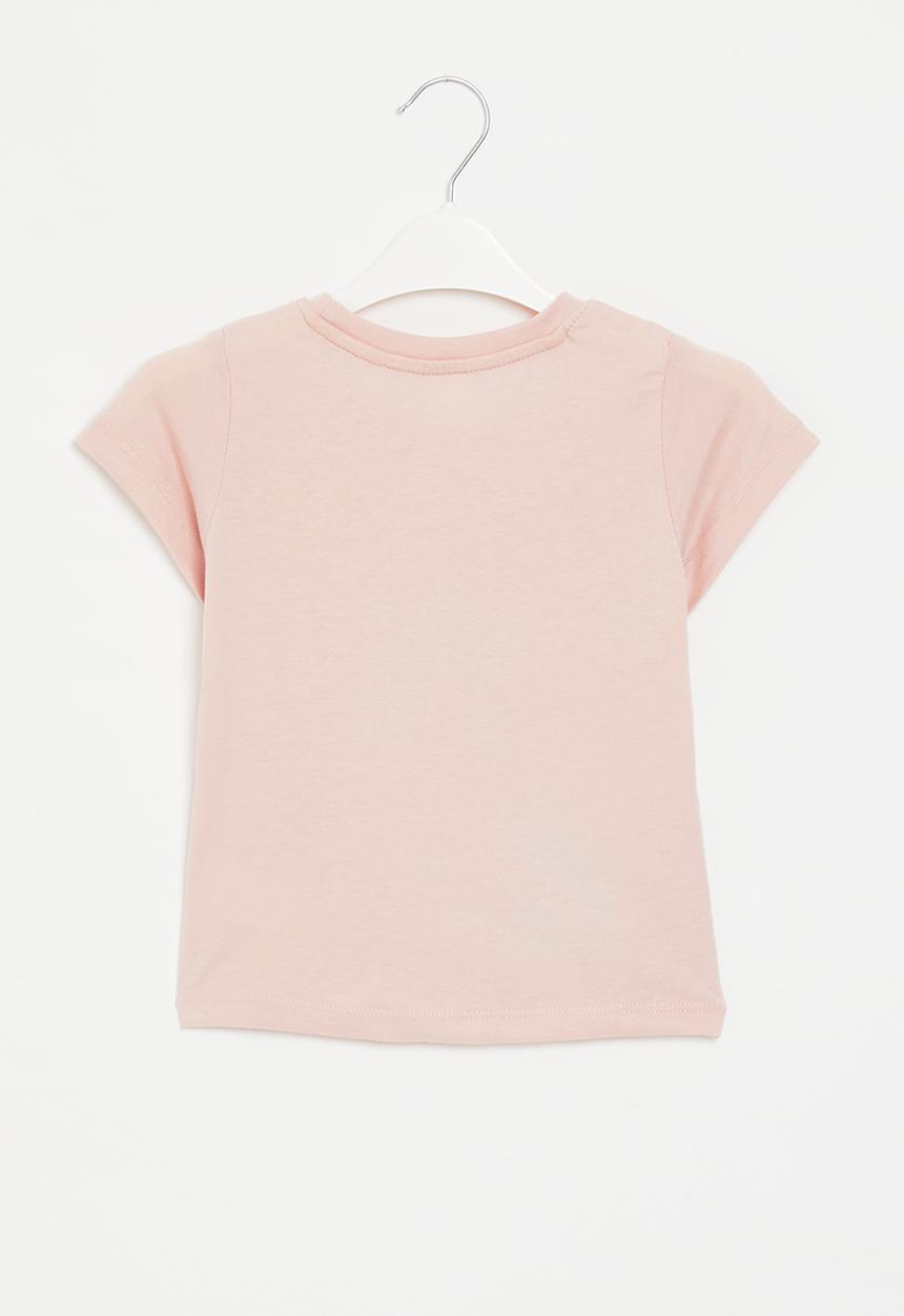 Pop Candy - Girls printed short sleeve tee - pink & white