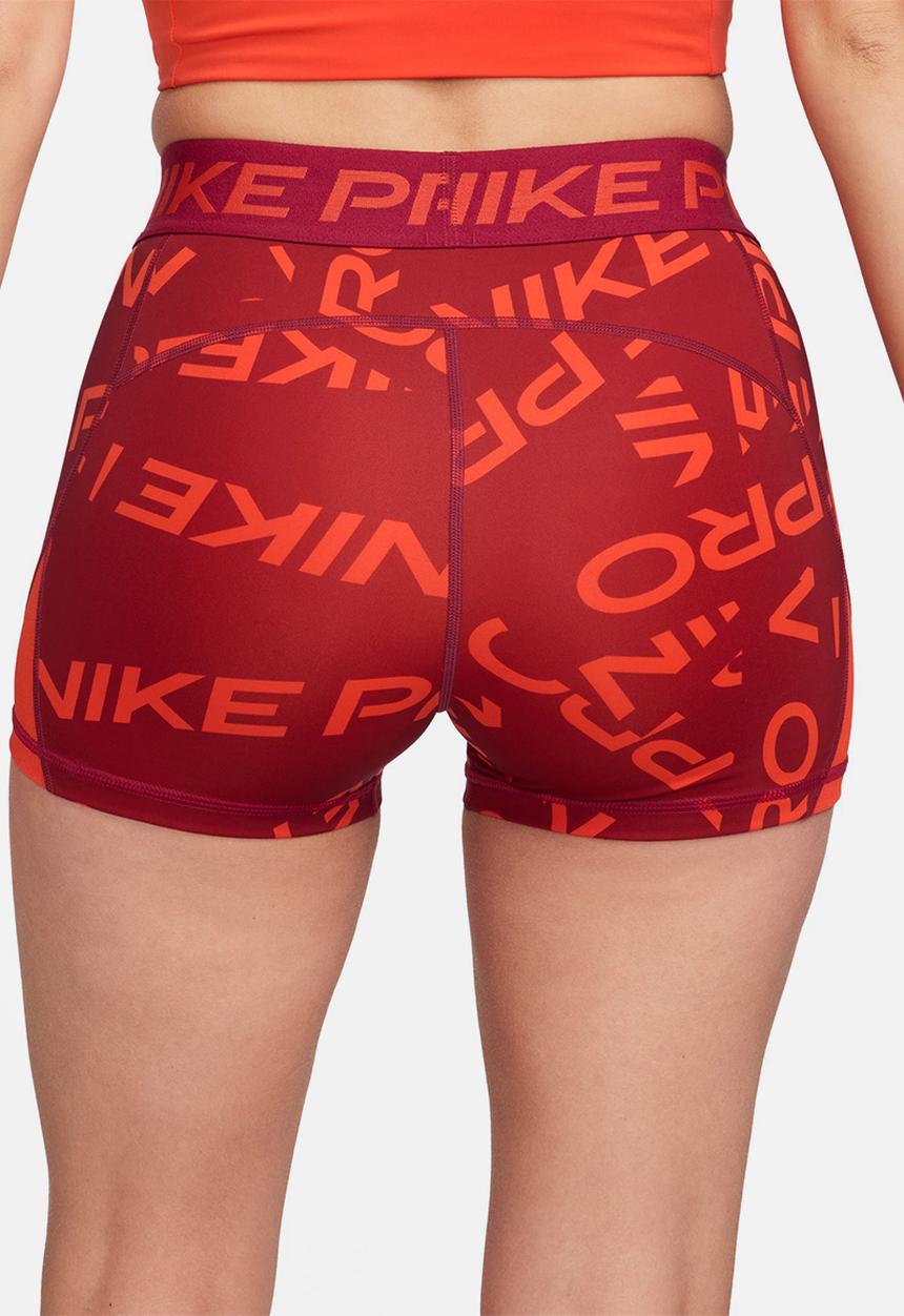 Nike - W np df mr 3in short aop - noble red/noble red/picante red/white