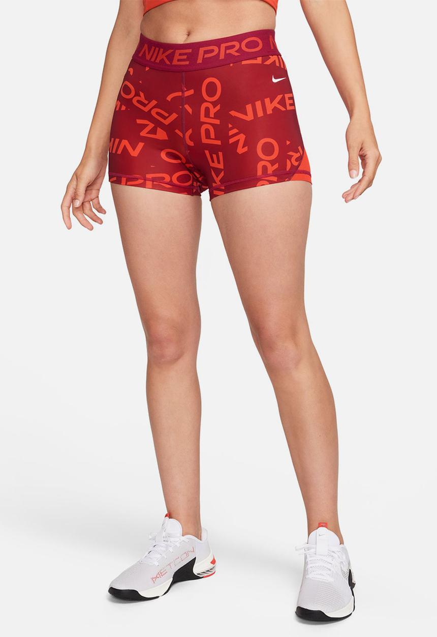 Nike - W np df mr 3in short aop - noble red/noble red/picante red/white