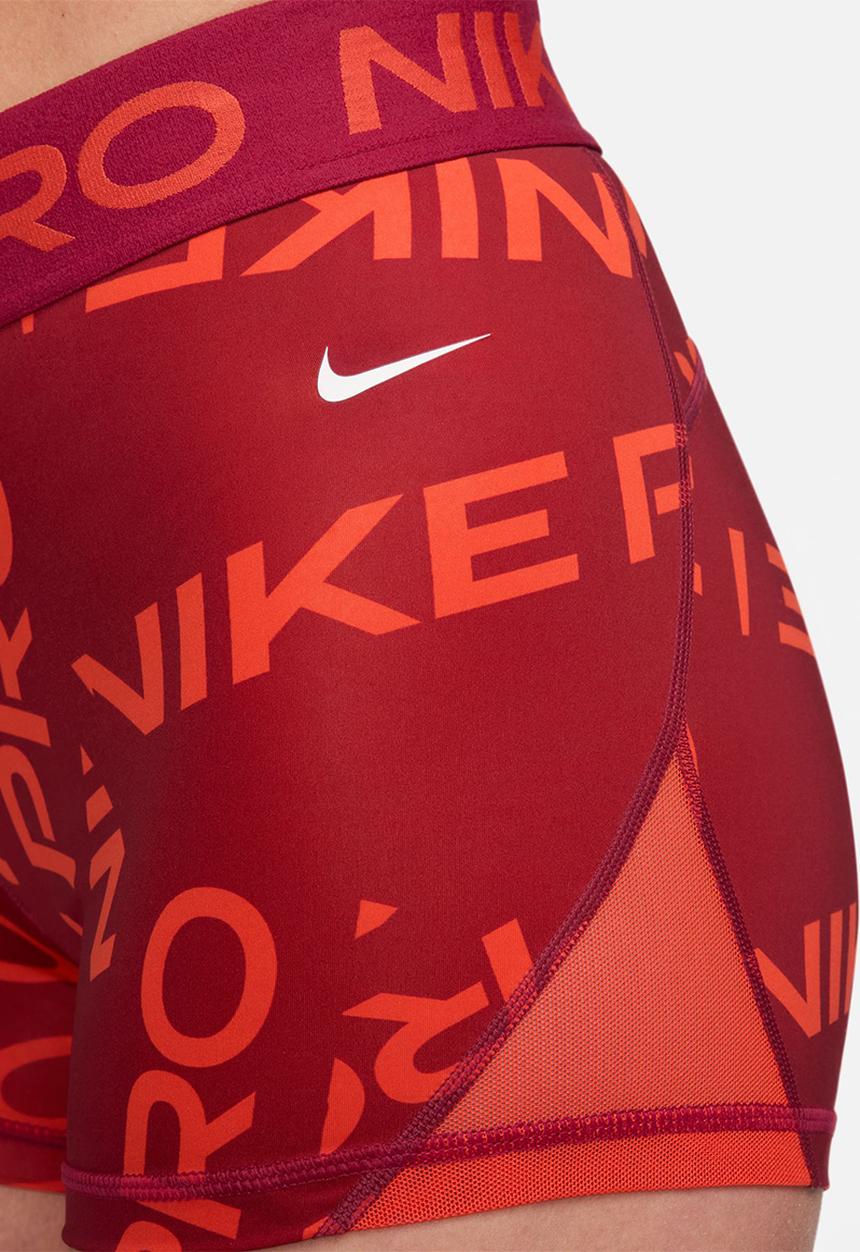 Nike - W np df mr 3in short aop - noble red/noble red/picante red/white
