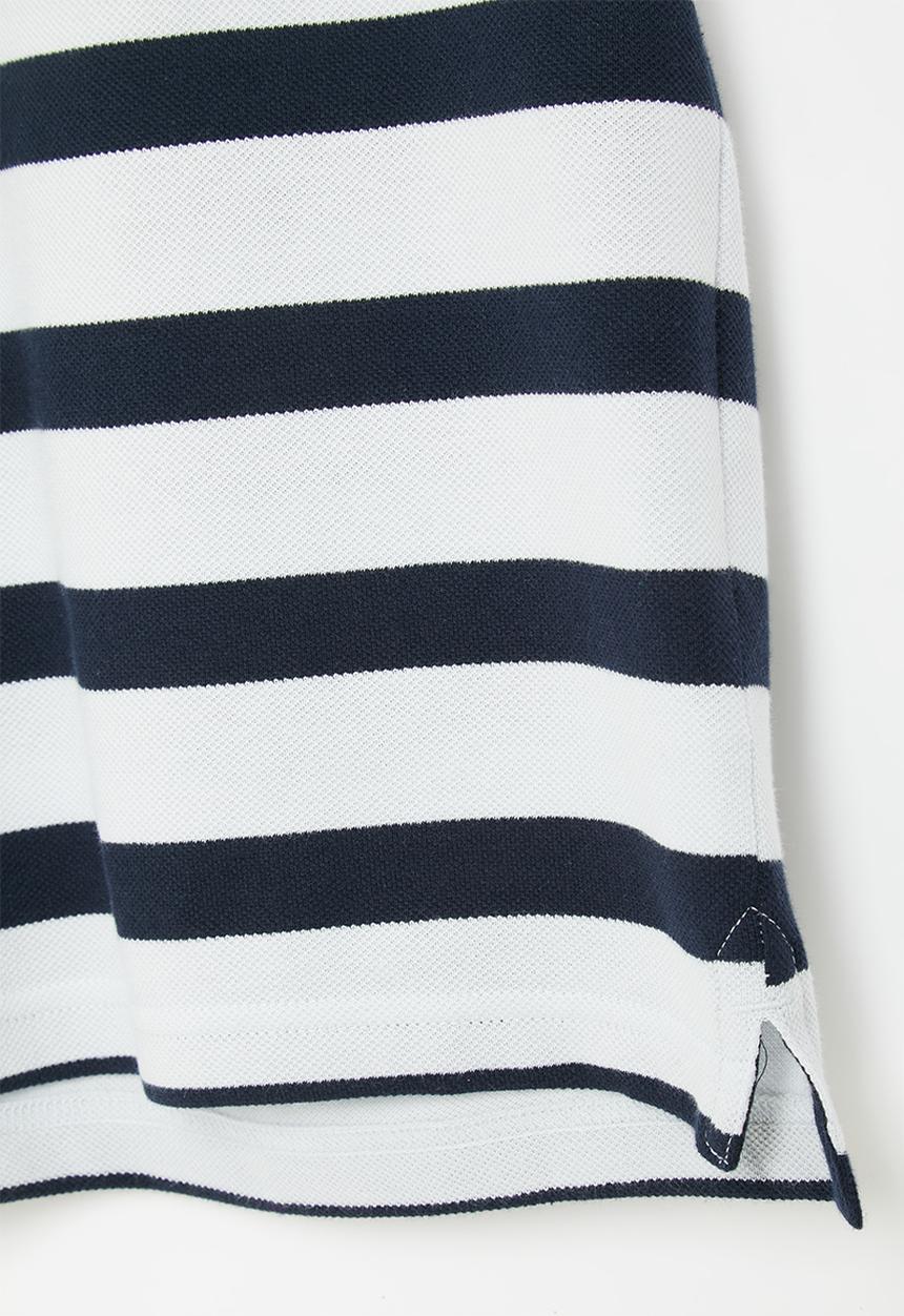 POLO - Boys striped short sleeve golfer - grey