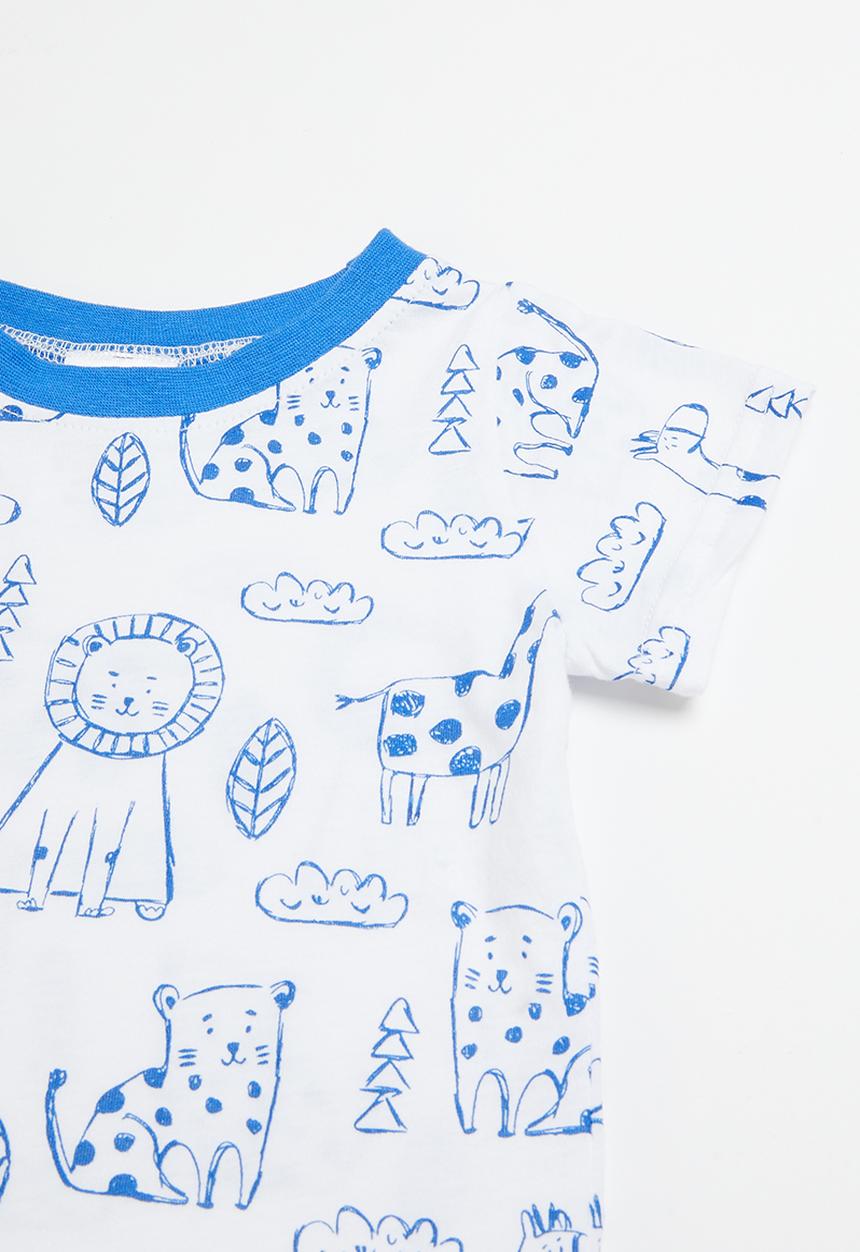 Pop Candy - Tee & short set - blue & white