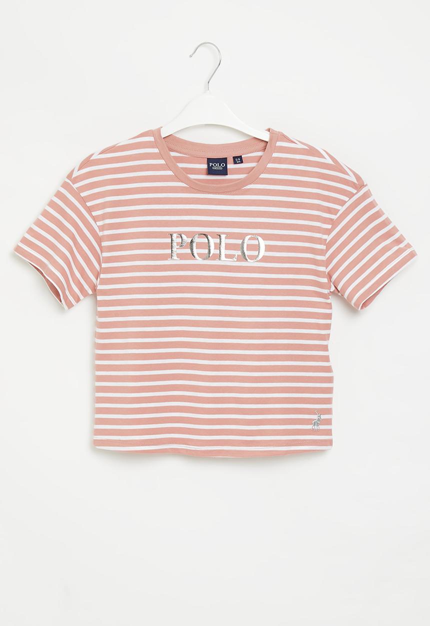 POLO - Girls striped printed - pink