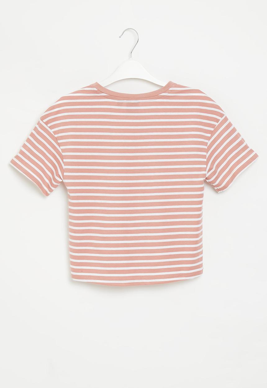 POLO - Girls striped printed - pink