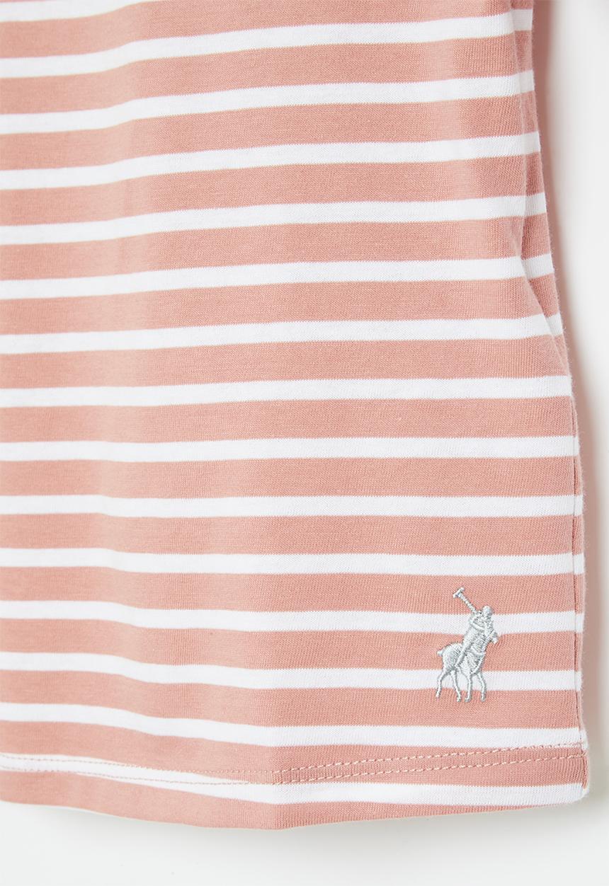 POLO - Girls striped printed - pink