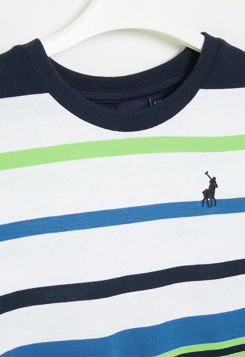 POLO - Boys striped short sleeve tee - green