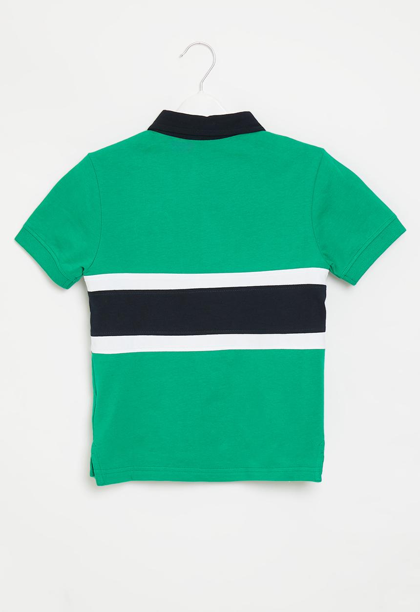 POLO - Boys crested short sleeve golfer - green