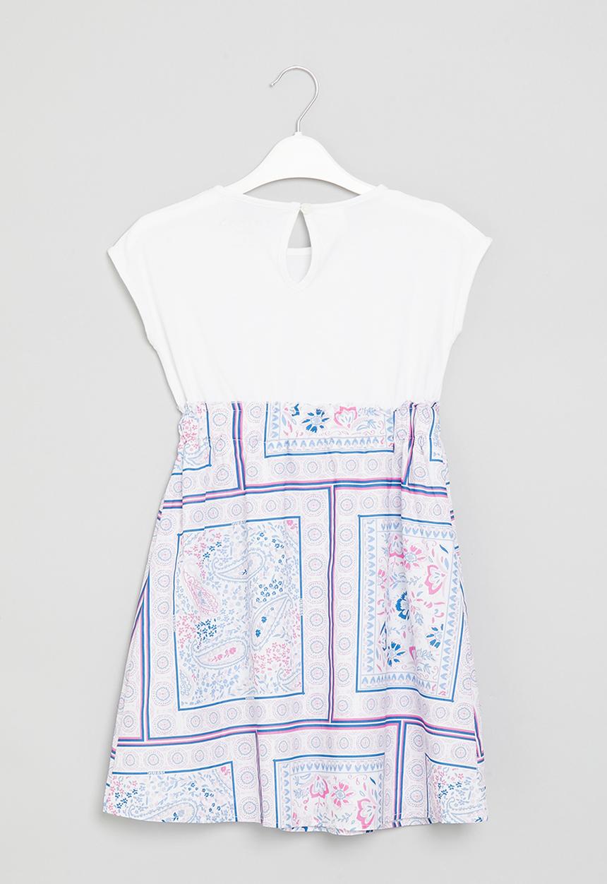 GUESS - Mixed fabric short sleeve dress - multi