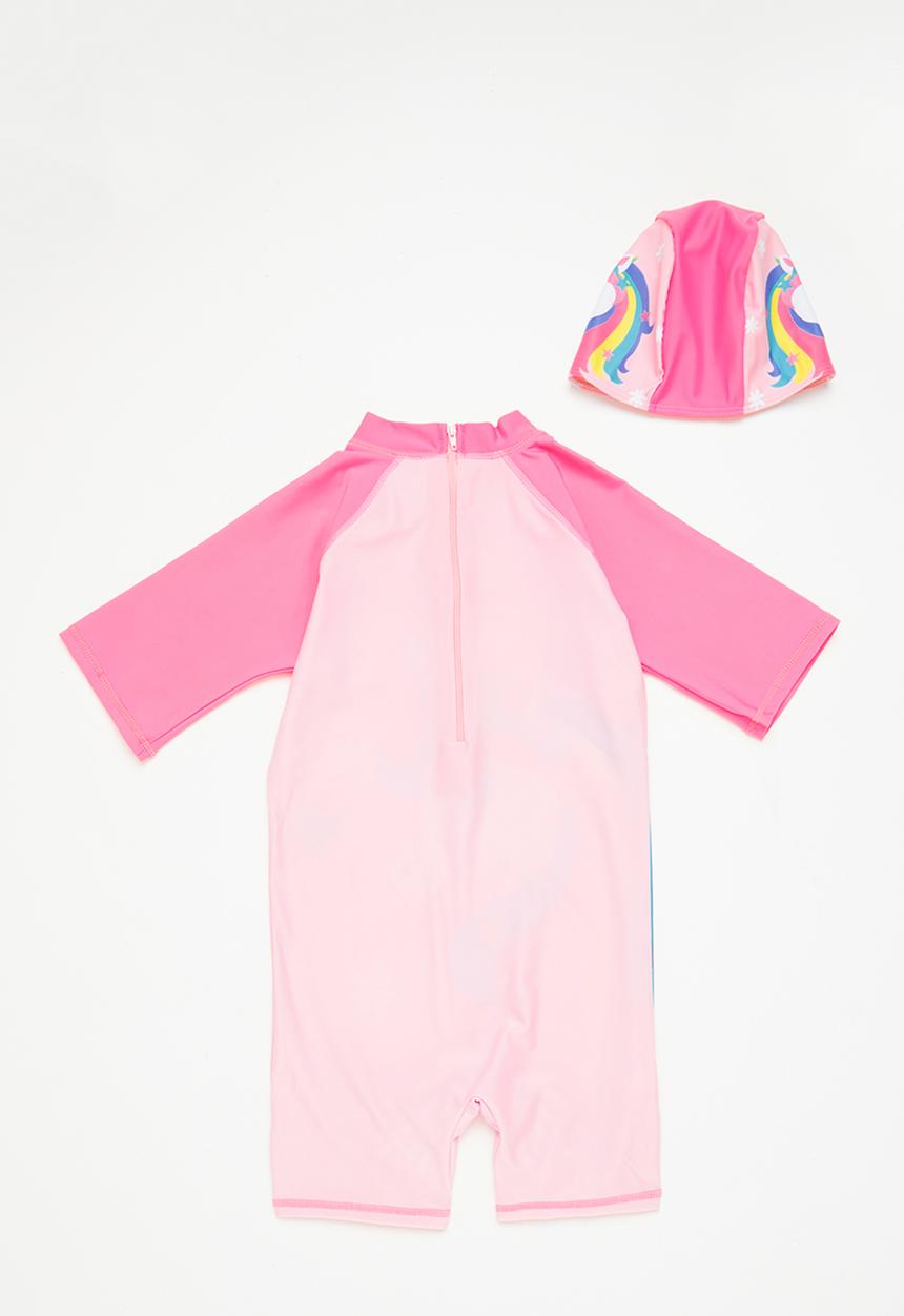 Pop Candy - One piece swimsuit & cap set - pink