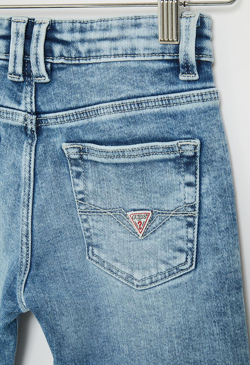 GUESS - Denim slim fit pants w/damages - blue damaged wash