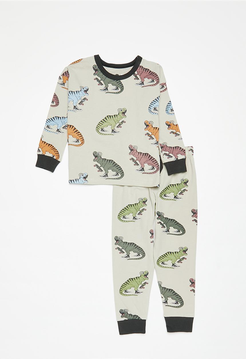Cotton On - Ace long sleeve pyjama set - rainy day/skater dino