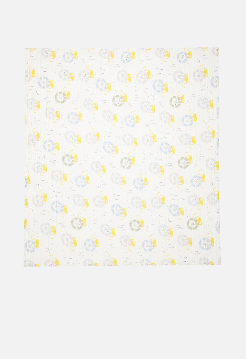 Pop Candy - Newborn receiving blacket - white/yellow/blue