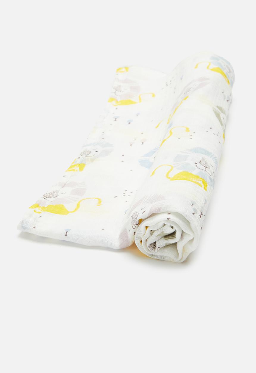 Pop Candy - Newborn receiving blacket - white/yellow/blue