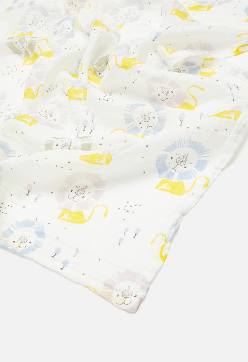 Pop Candy - Newborn receiving blacket - white/yellow/blue