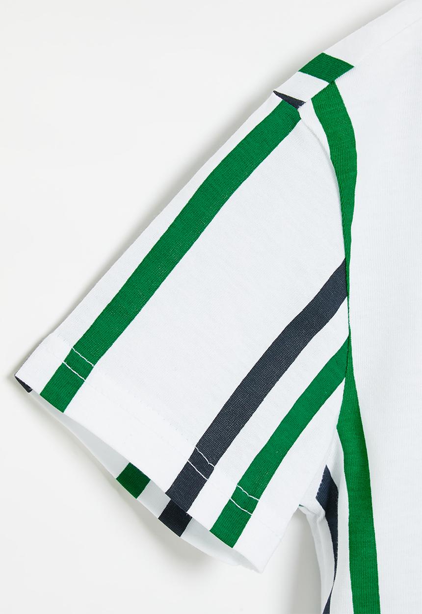 POLO - Boys vertical stripe - white