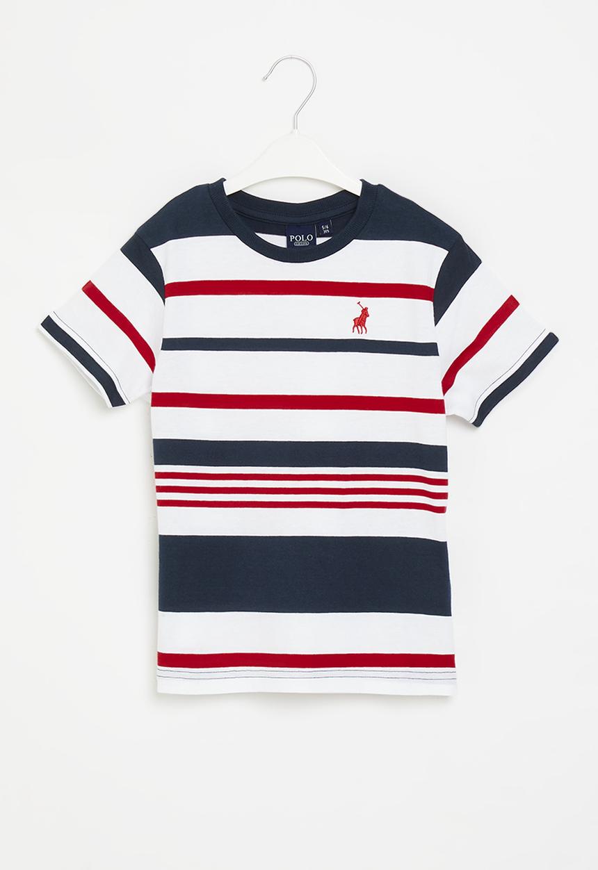 POLO - Boys striped short sleeve tee - red