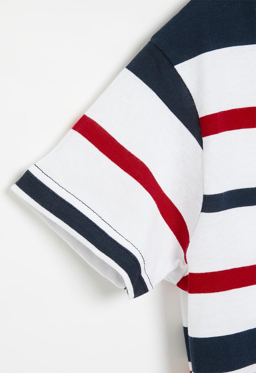 POLO - Boys striped short sleeve tee - red