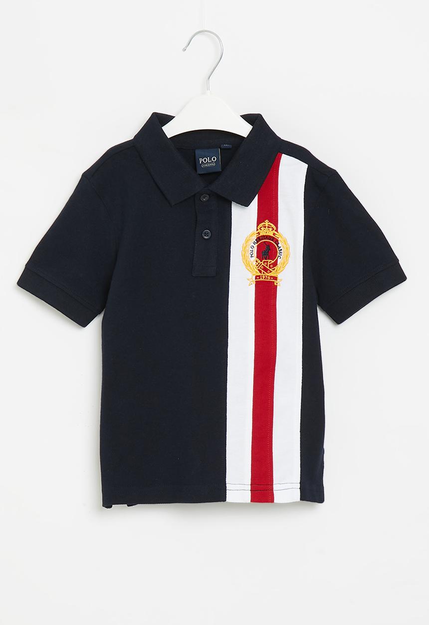 POLO - Boys equestrian short sleeve g - navy/red
