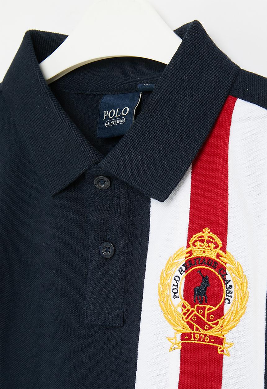 POLO - Boys equestrian short sleeve g - navy/red